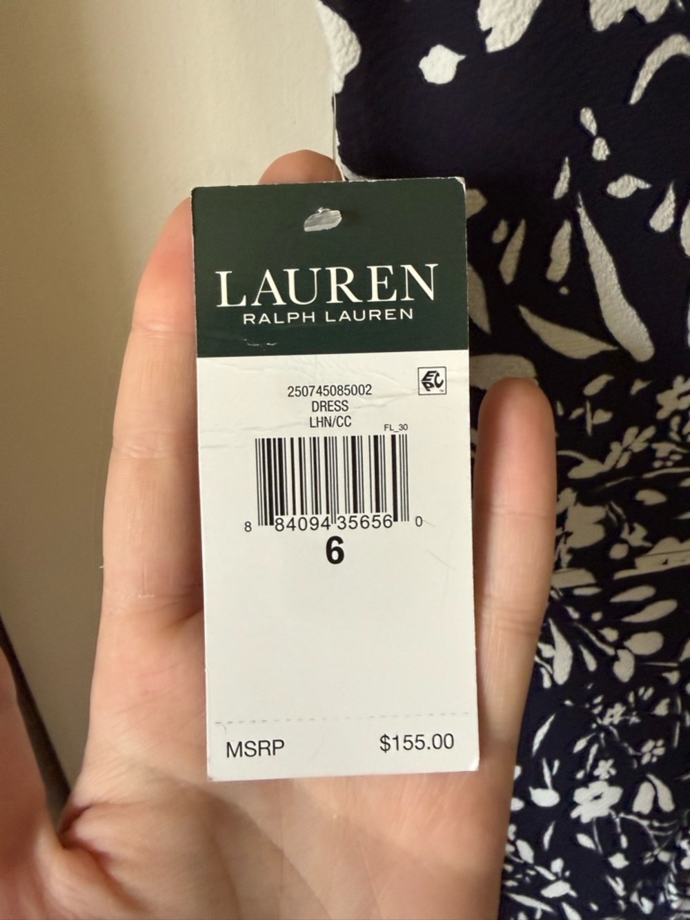 NWT Lauren Ralph Lauren Sleeveless Navy & White Floral Midi Maxi Dress Sundress - Picture 9 of 10
